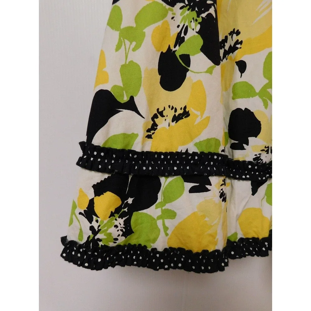 Justice Sleeveless Dress Girls Size 14 Yellow and‎ Black flowers Belted